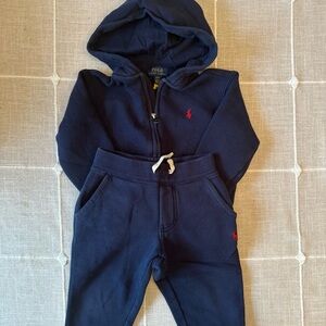 Polo by Ralph Lauren Kids Navy Blue Hoodie & Jogger set 3T